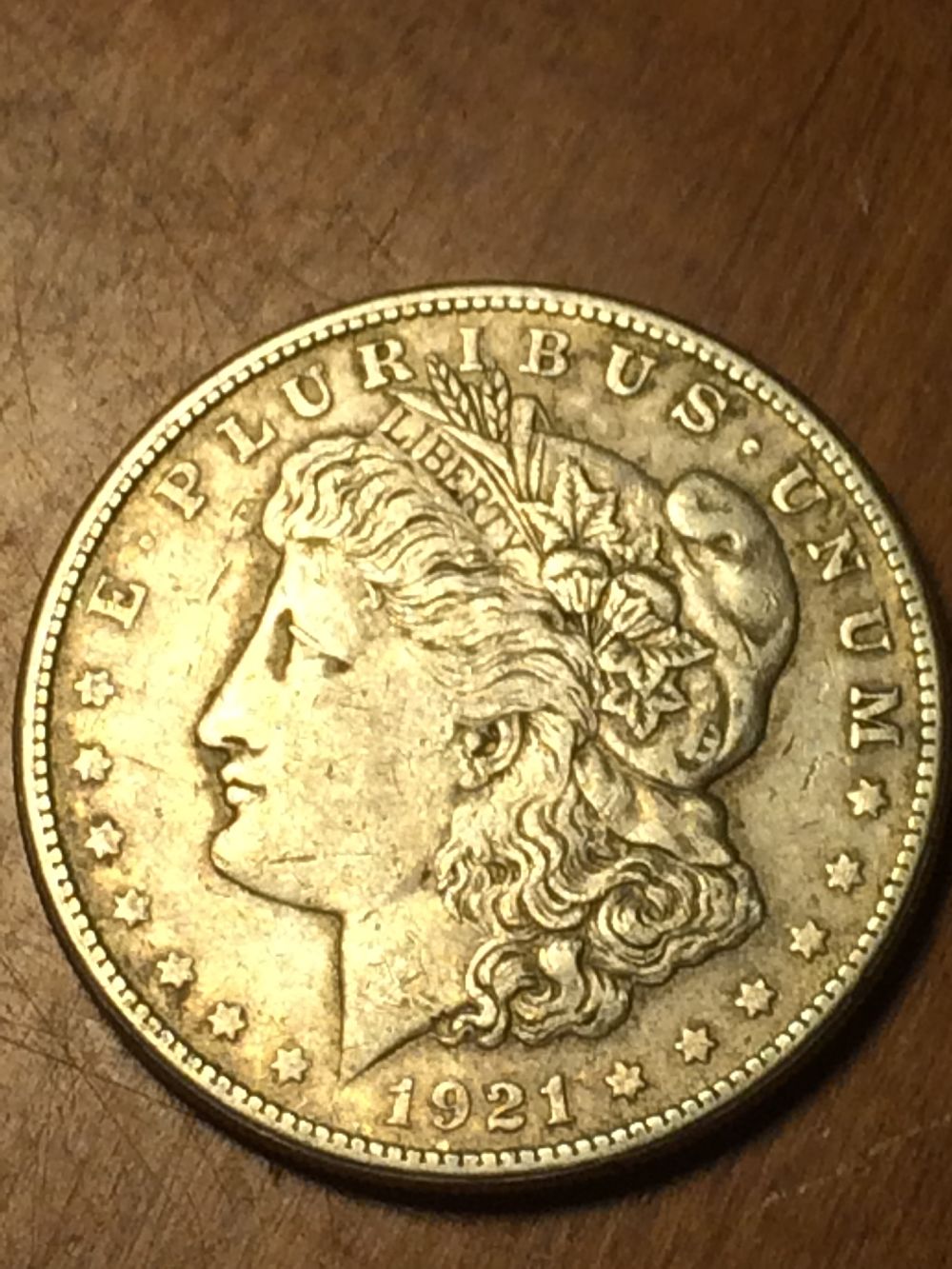 Unusual-3-Or-M--Printed-On-The-Hat--1921-S-Morgan-Silver-Dollar,-Help?